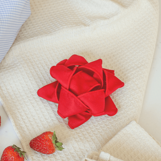 IMPARFAIT - Chou cadeau réutilisable en tissu récupéré - Rouge