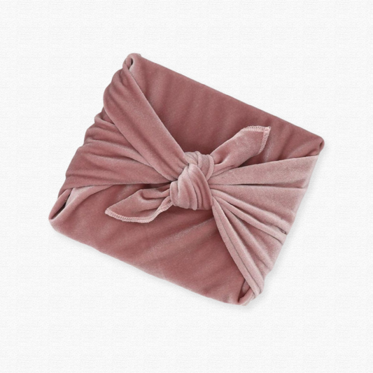 Emballage cadeau réutilisable Furoshiki - Velours rose